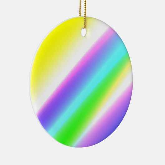 青い緑の虹の抽象芸術テクスチャパターンアートt セラミックオーナメント (右)