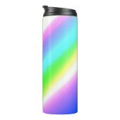 青い緑の虹の抽象芸術テクスチャパターンアートt タンブラー (回転右)