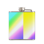 青い緑の虹の抽象芸術テクスチャパターンアートt フラスク (裏面)