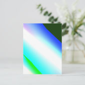 青い緑の虹の抽象芸術テクスチャパターンアートt ポストカード (スタンド正面)