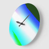 青い緑の虹の抽象芸術テクスチャパターンアートt ラージ壁時計 (傾斜)