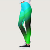 青い緑の虹の抽象芸術テクスチャパターンアートt レギンス (左)