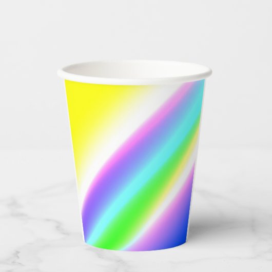 青い緑の虹の抽象芸術テクスチャパターンアートt 紙コップ (正面)