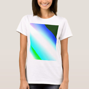 青い緑の虹の抽象芸術テクスチャパターンアートt tシャツ