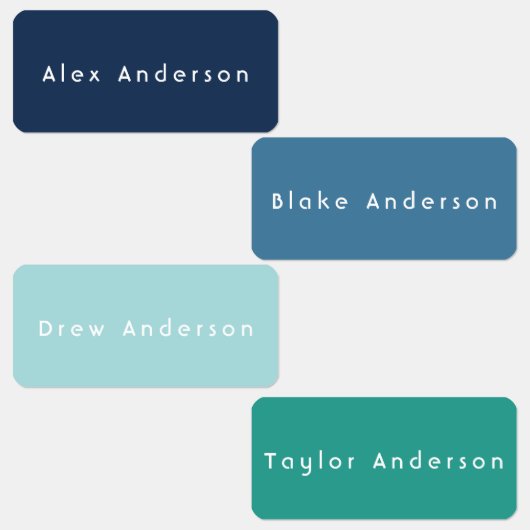 青い緑の長方形の服の子供のラベル ラベル (グループ)