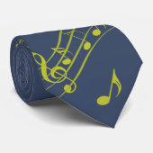 青い緑の音符 ネクタイ (ロール)