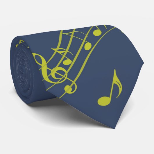 青い緑の音符 ネクタイ (ロール)