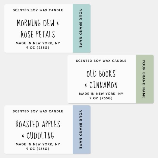 青い緑の香りのろうそくのラベル ラベル (グループ)