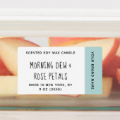 青い緑の香りのろうそくのラベル ラベル (貼付)