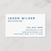 青い緑の鳥のシルエット雲ミニマル 名刺 (裏面)