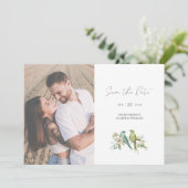 青い緑の鳥の水の色結婚の写真 セーブザデート (スタンド正面)