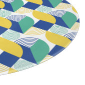 青い緑の黄色い抽象芸術幾何学的パターン カッティングボード (角)