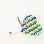 青い緑の黄色い抽象芸術幾何学的パターン ノートブック (内部)