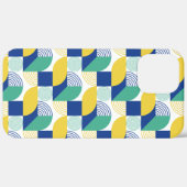 青い緑の黄色い抽象芸術幾何学的パターン Case-Mate iPhoneケース (裏面 (横))