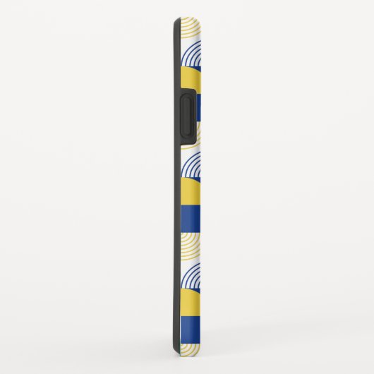 青い緑の黄色い抽象芸術幾何学的パターン Case-Mate iPhoneケース (裏面/右)