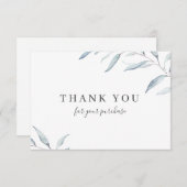 青い緑ミニマルのビジネスロ感謝していゴ 招待状 (正面/裏面)