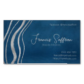 青い緑(シルバー抽象芸術) マグネット名刺 (正面)