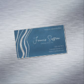 青い緑(シルバー抽象芸術) マグネット名刺 (インサイチュ)