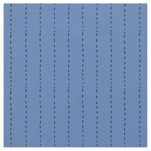 青い線の破線 ファブリック (クローズアップ)