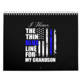 青い線の警察が青い旗を掲げる カレンダー (カバー)