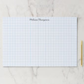 青い線グラフのグリッド名パーソナライズされたスクリプト ペーパーパッド (インサイチュ)