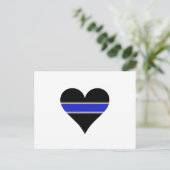 青い線ハート ポストカード (スタンド正面)