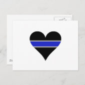 青い線ハート ポストカード (正面/裏面)
