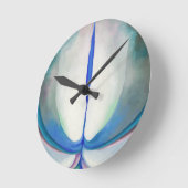 青い線 |ジョージア・オキーフェ | ラウンド壁時計 (傾斜)