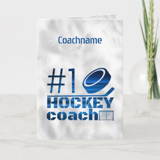 青い線-ナンバー1ホッケーのコーチサンキューカード シーズンカード (正面)