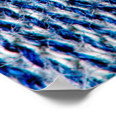 青い編み物ウールのテクスチャのクローズアップ写真の背景 ポスター (角)