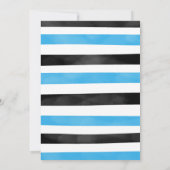 青い編集可能なボウリング招待状 招待状 (裏面)