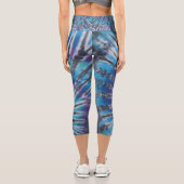 青い緩和曲線絞り染め カプリレギンス (裏面)