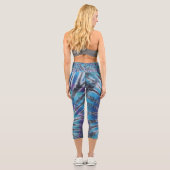 青い緩和曲線絞り染め カプリレギンス (裏面)