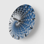 青い緩和曲線 ラウンド壁時計 (傾斜)