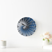 青い緩和曲線 ラウンド壁時計 (ホーム)