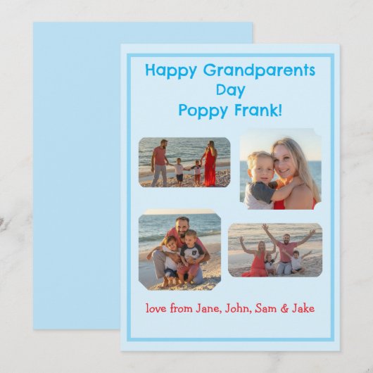 青い縁ど写真祖父母の日 (正面/裏面)