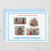 青い縁ど写真誕生日 (正面/裏面)