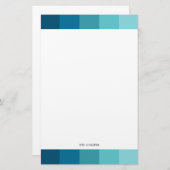 青い縞のパレット 便箋 (正面/裏面)