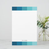 青い縞のパレット 便箋 (スタンド正面)