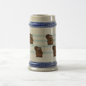 青い縞のビーバー ビールジョッキ (中央)