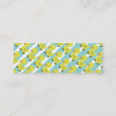青い縞の名刺を持つかわいく黄色いアヒル スキニー名刺 (裏面)