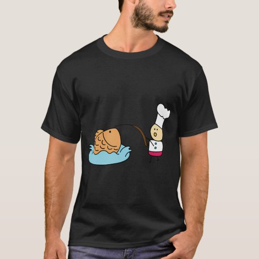 青い縞模様のエンゼルフィッシュ Tシャツ (正面)