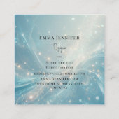 青い繊細な優しいグリッター背景 スクエア名刺 (裏面)