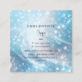 青い繊細な優しいグリッター背景 スクエア名刺 (裏面)