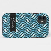 青い織り方の抽象芸術パターンiPhone 5の箱 Case-Mate iPhoneケース (裏面(横))