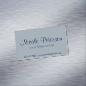 青い織り目加工のお母さんカード マグネット名刺 (インサイチュ)