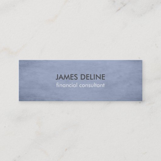 青い織り目加工のコンサルタントの名刺 スキニー名刺 (正面)