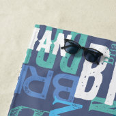 青い繰り返し名 ビーチタオル (インサイチュ)