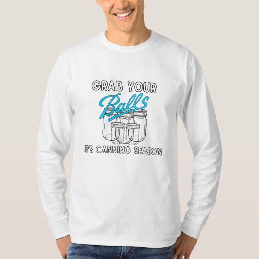 青い缶詰シーズン到来!缶詰をゲットしよう Tシャツ (正面)