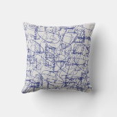 青い署名の書風 クッション (裏面)